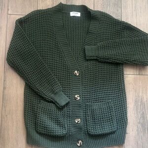 Zenana Outfitters Dark Green Cardigan Sweater